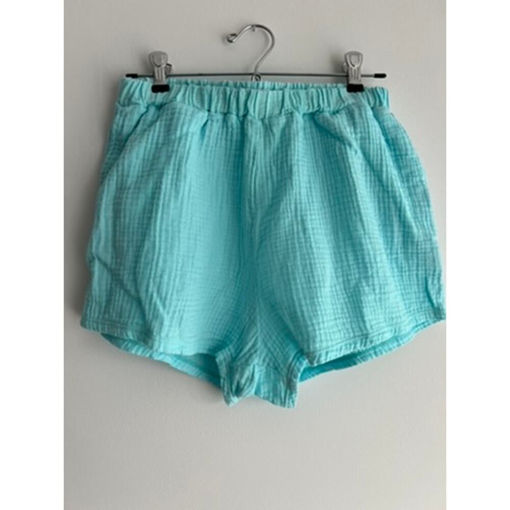 Vitamin A Cotton Gauze Blue Aqua Cover Up Shorts Beach Swim Vacation (size XS)